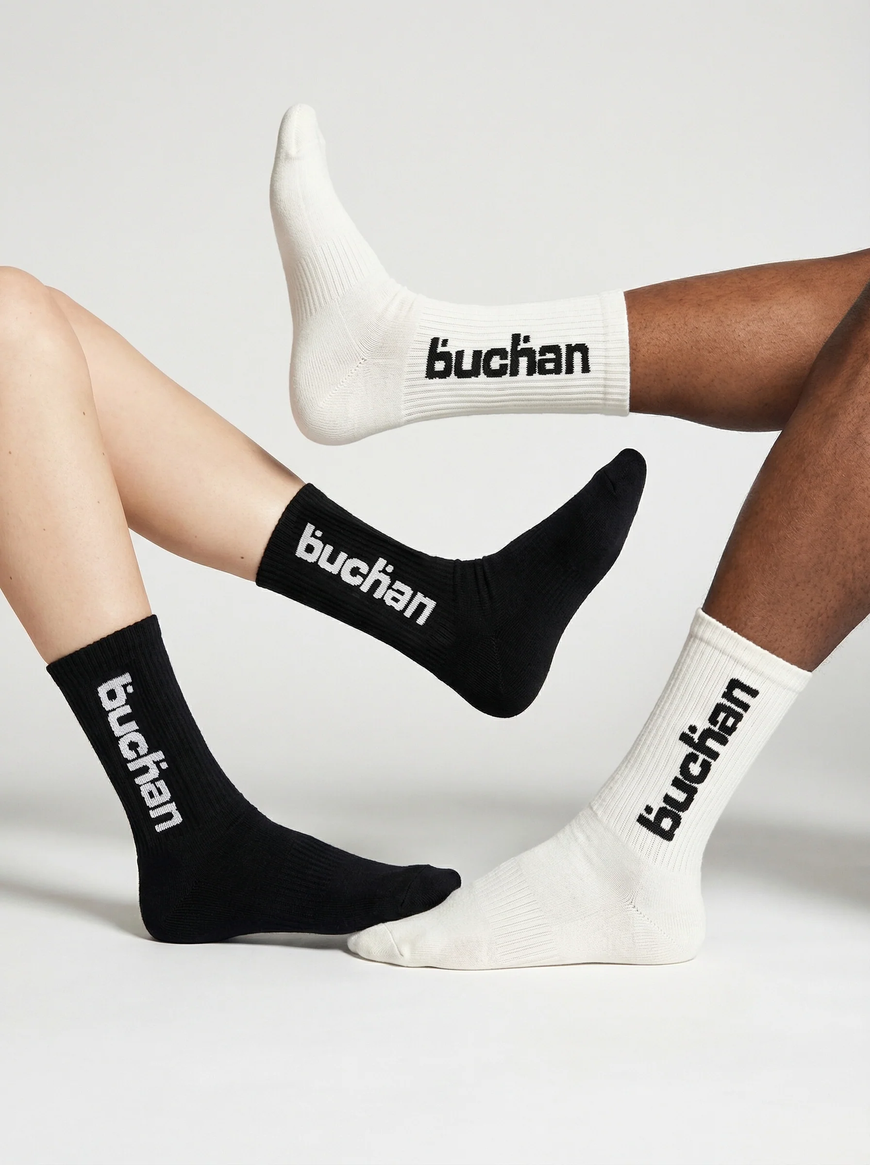 Buchan Big Logo Socks - Black - Image 4