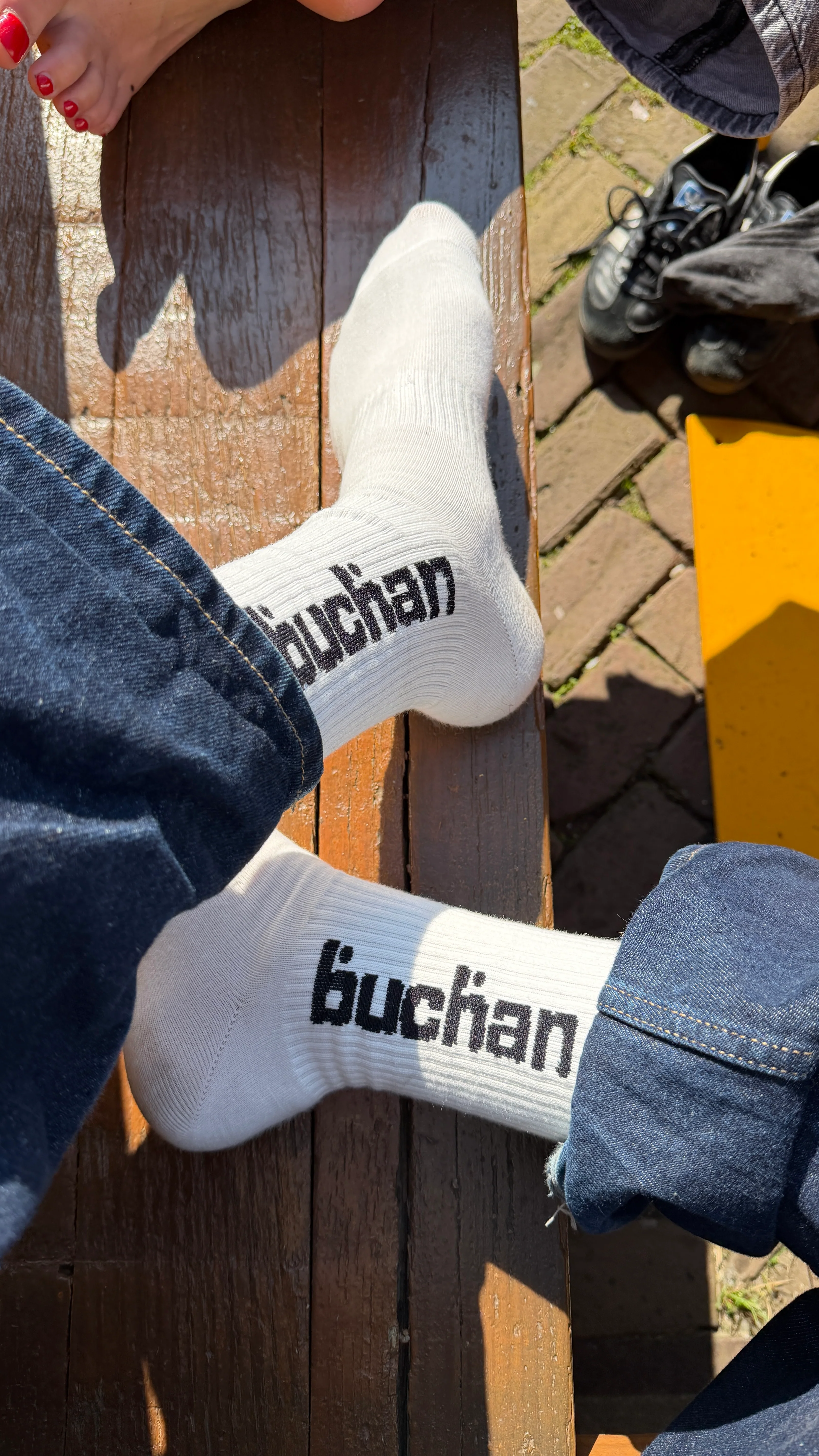 Buchan Big Logo Socks - White - Image 5
