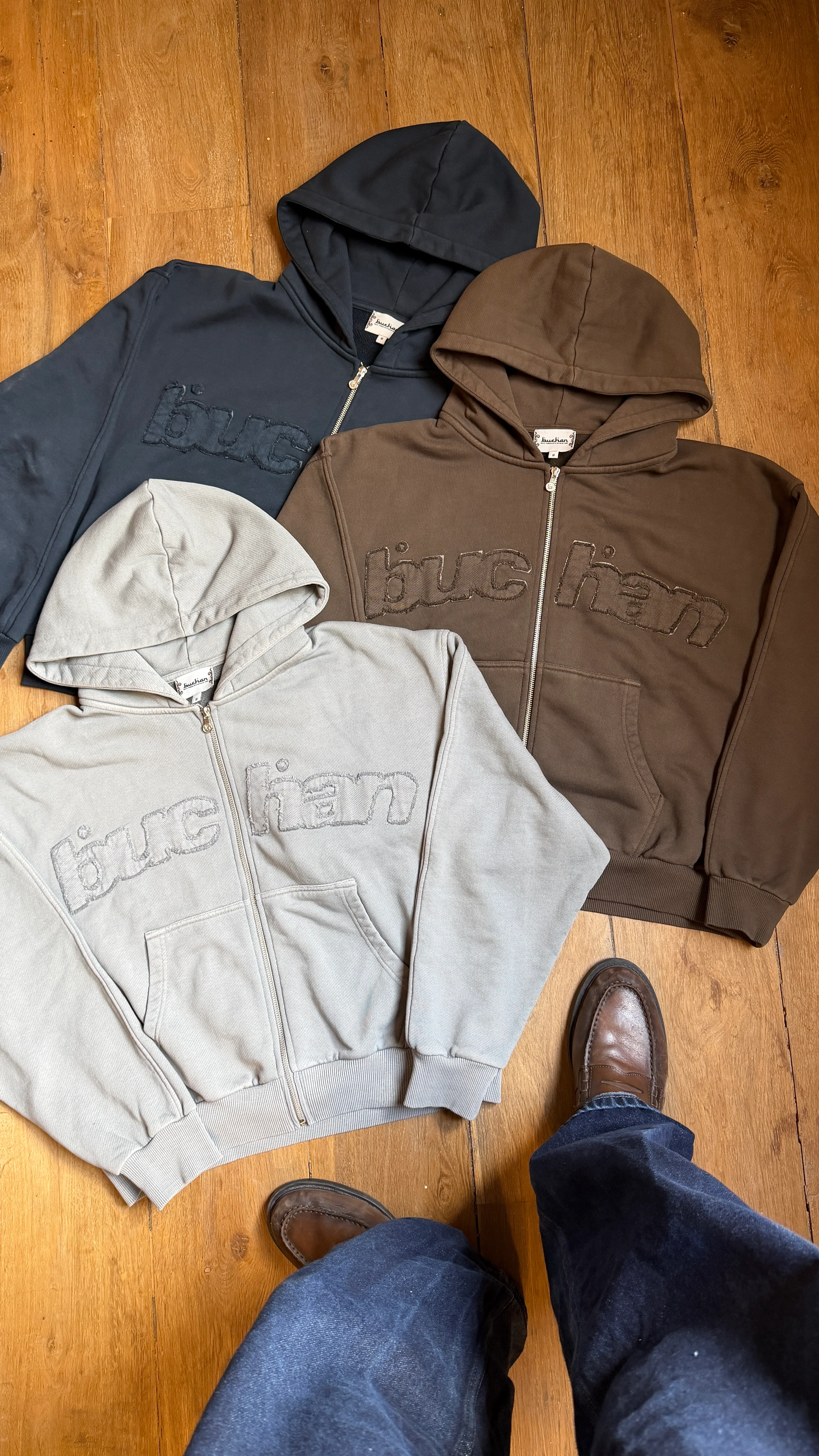 Distressed Big Logo Zip - Brown - Image 3