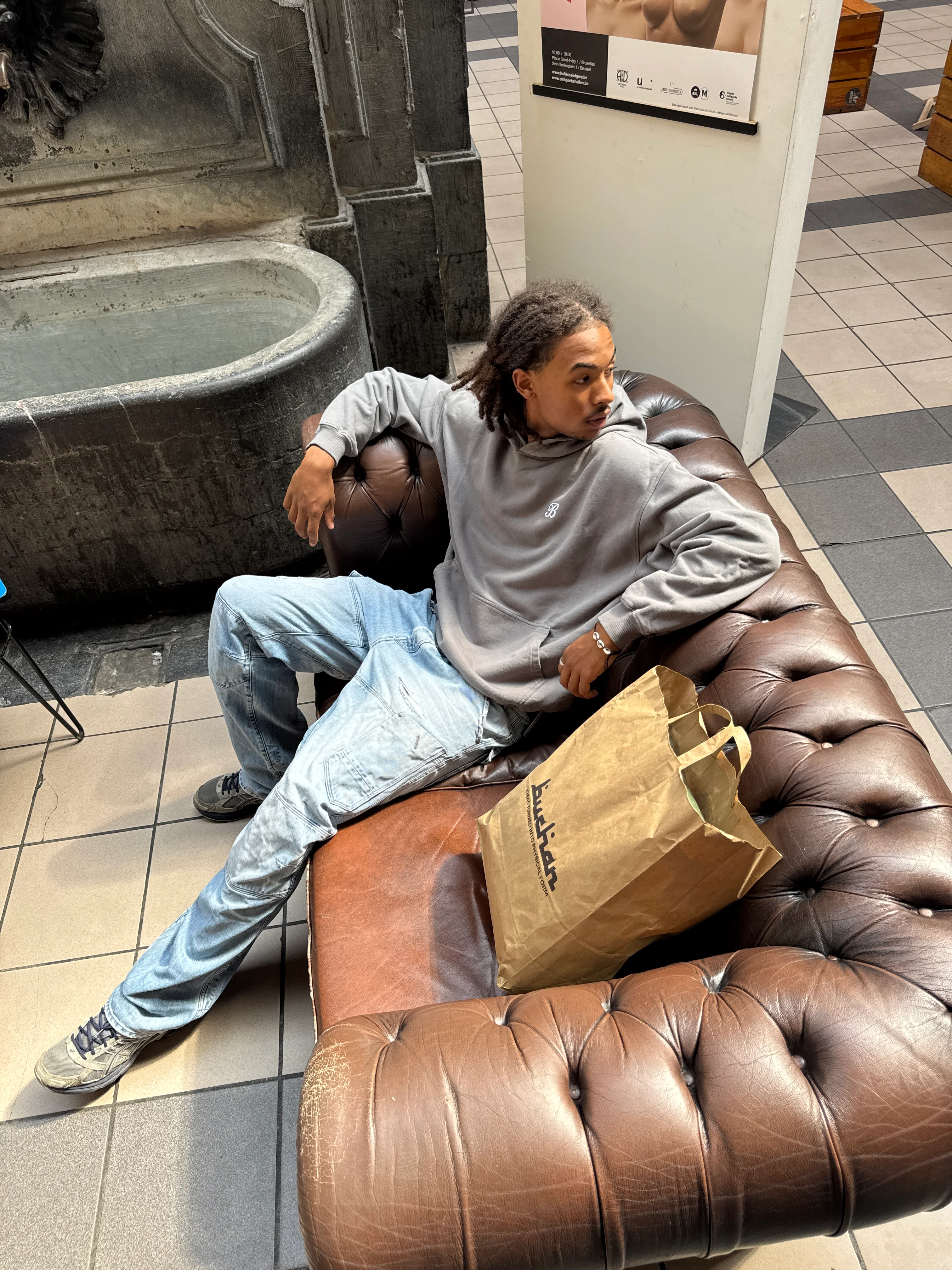 New B Hoodie - Grey - Image 3