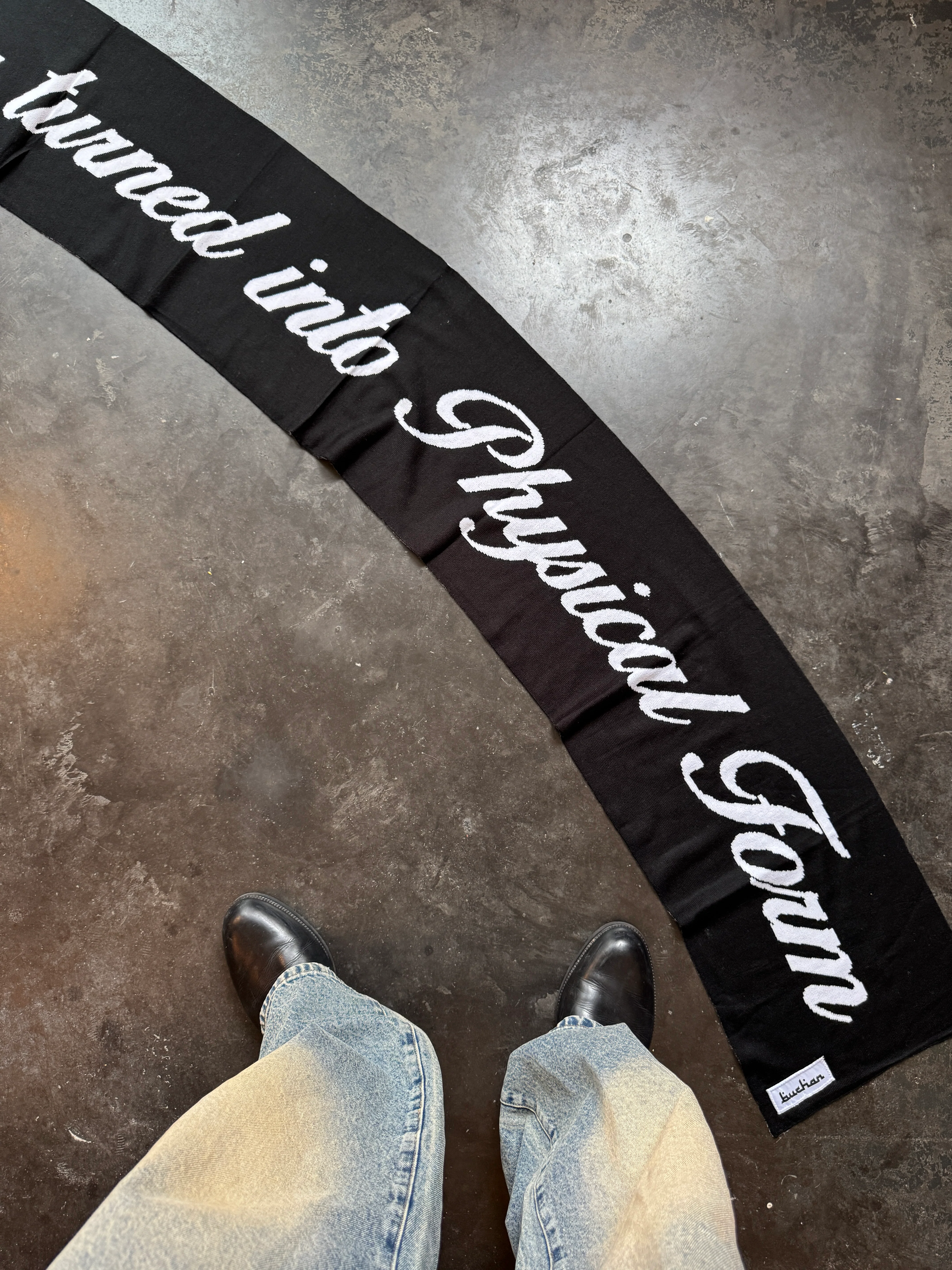 Quote Scarf - Black - Image 3