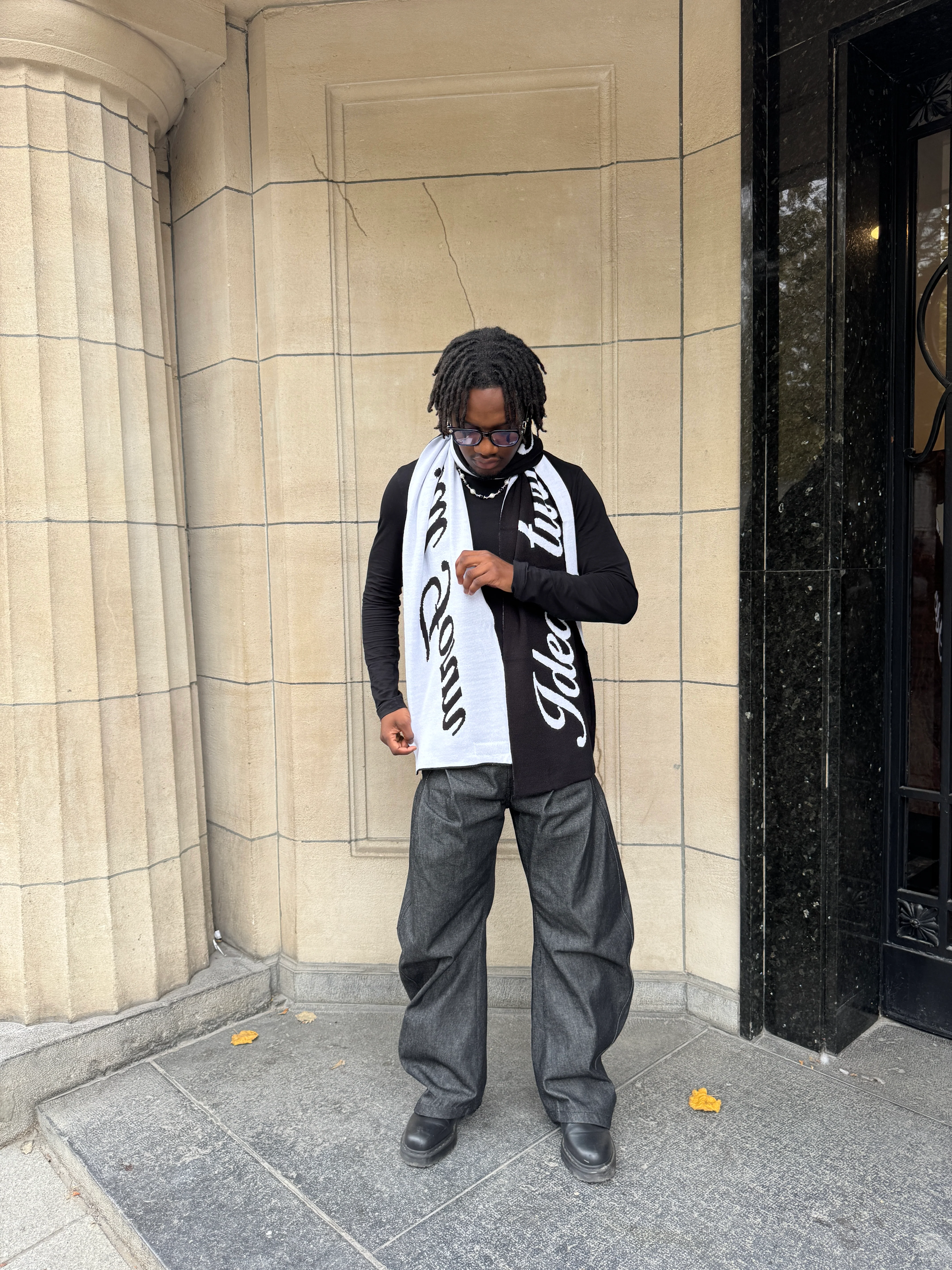 Quote Scarf - Black - Image 6