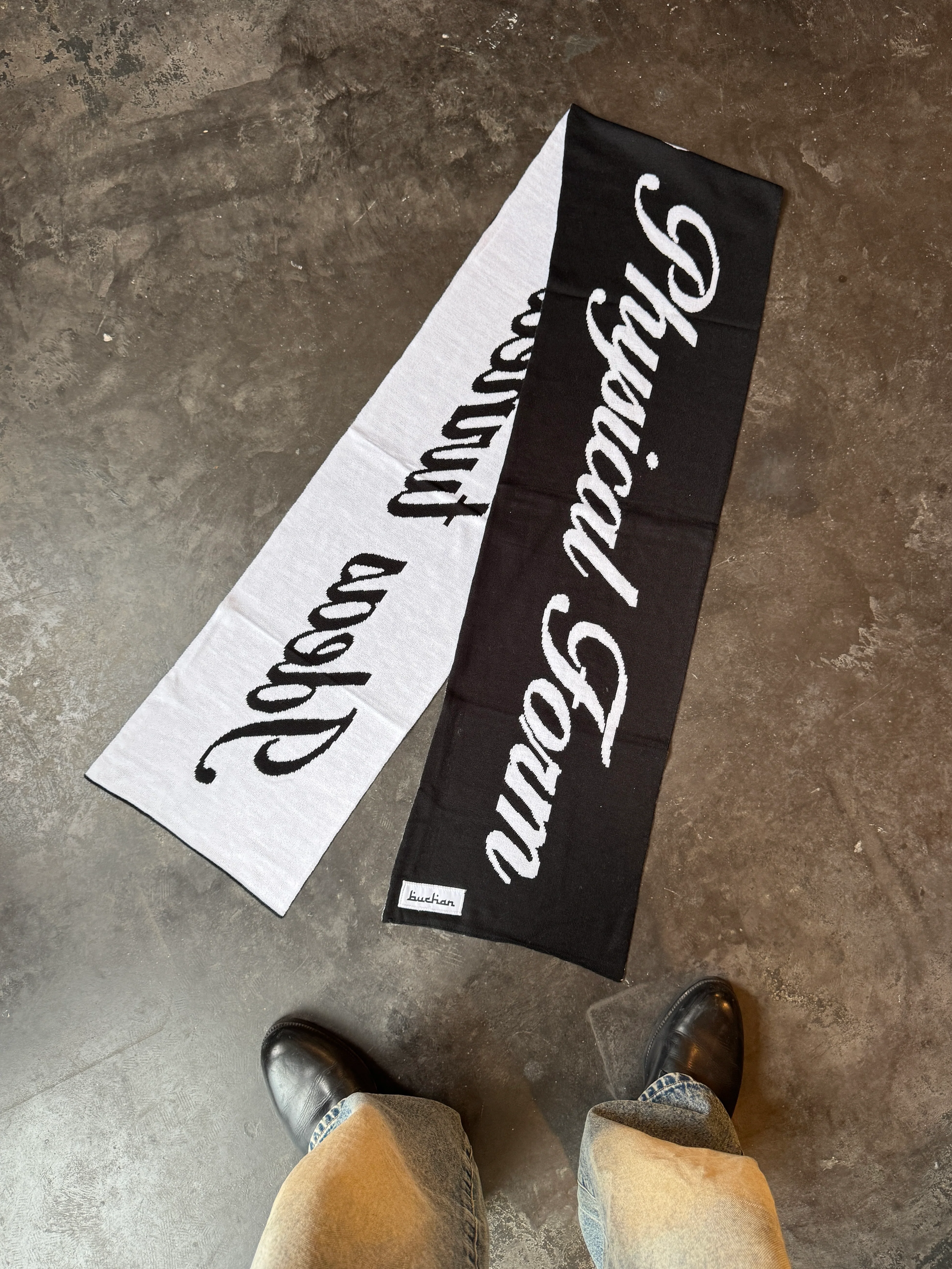 Quote Scarf - Black - Image 7