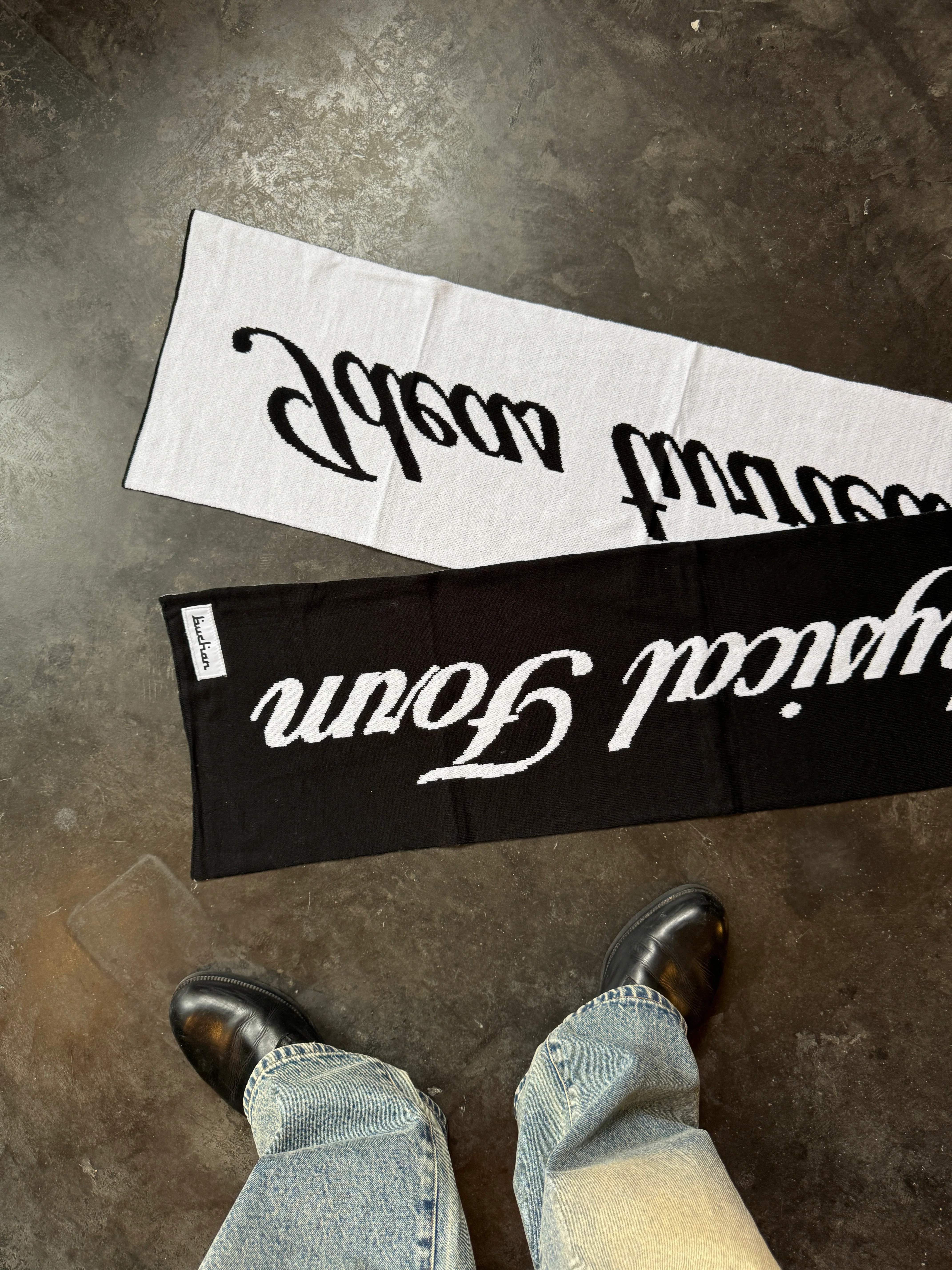 Quote Scarf - Black - Image 9