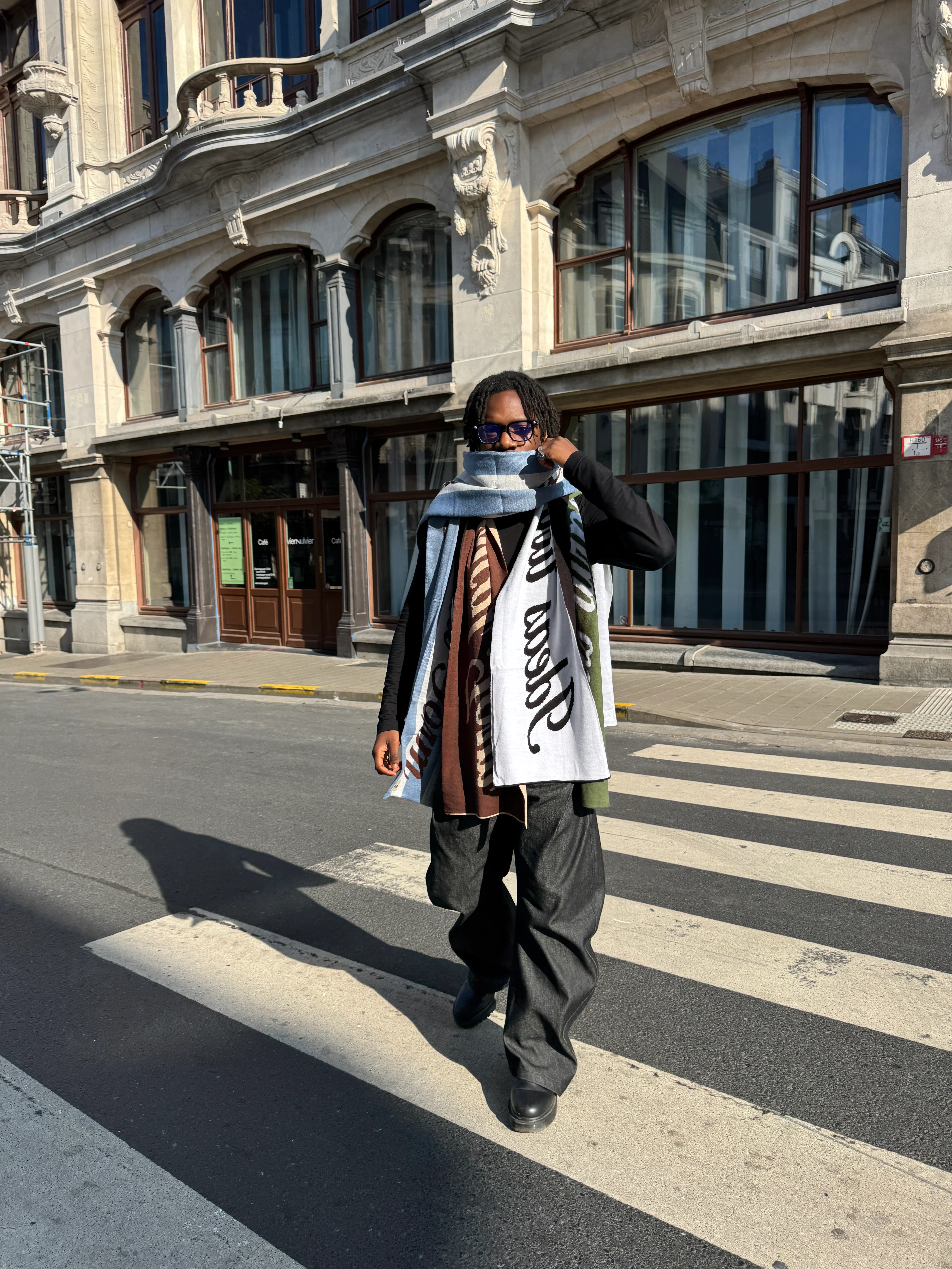 Quote Scarf - Black - Image 8