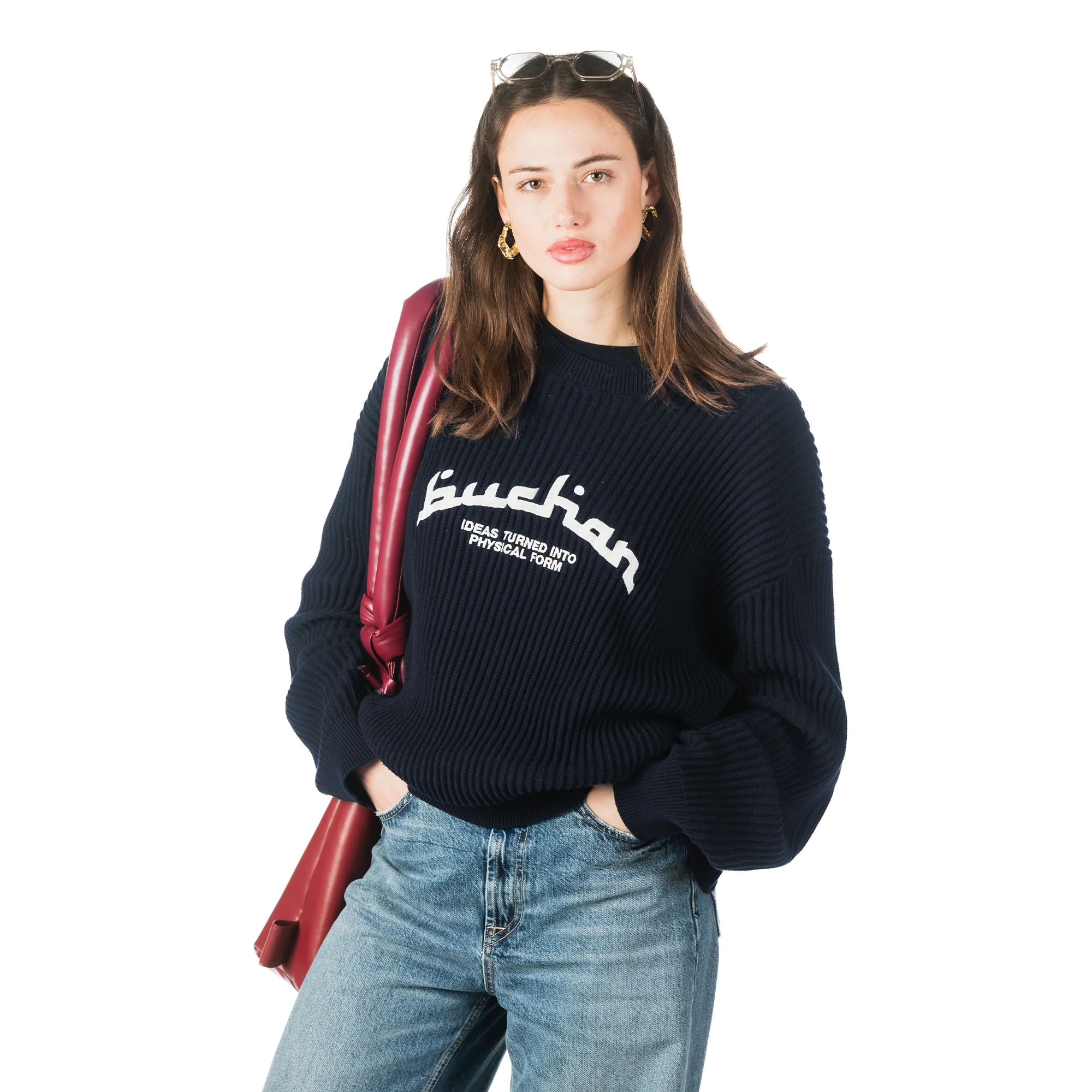 Rib Stitch Knit - Navy - Image 3