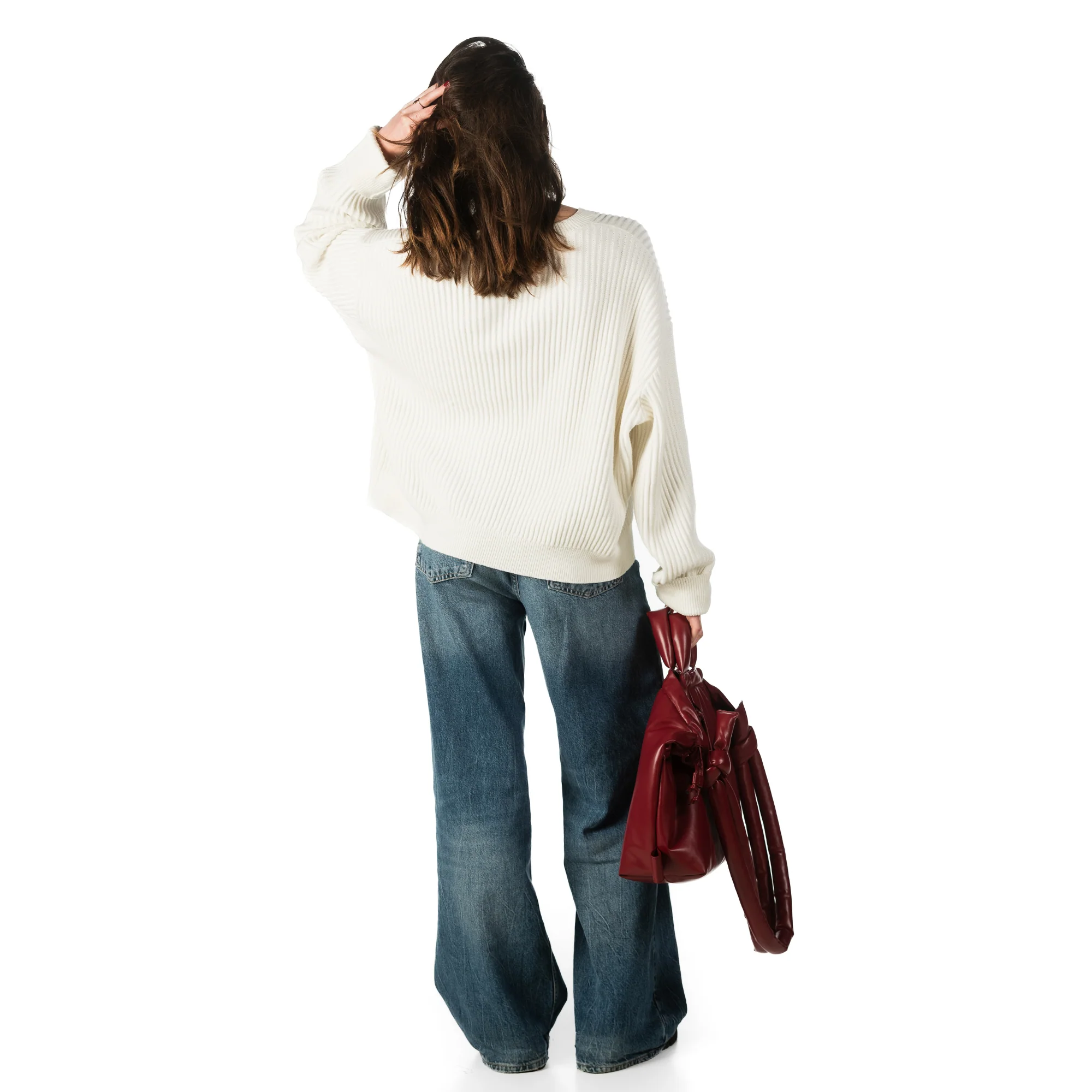 Rib Stitch Knit - White - Image 4
